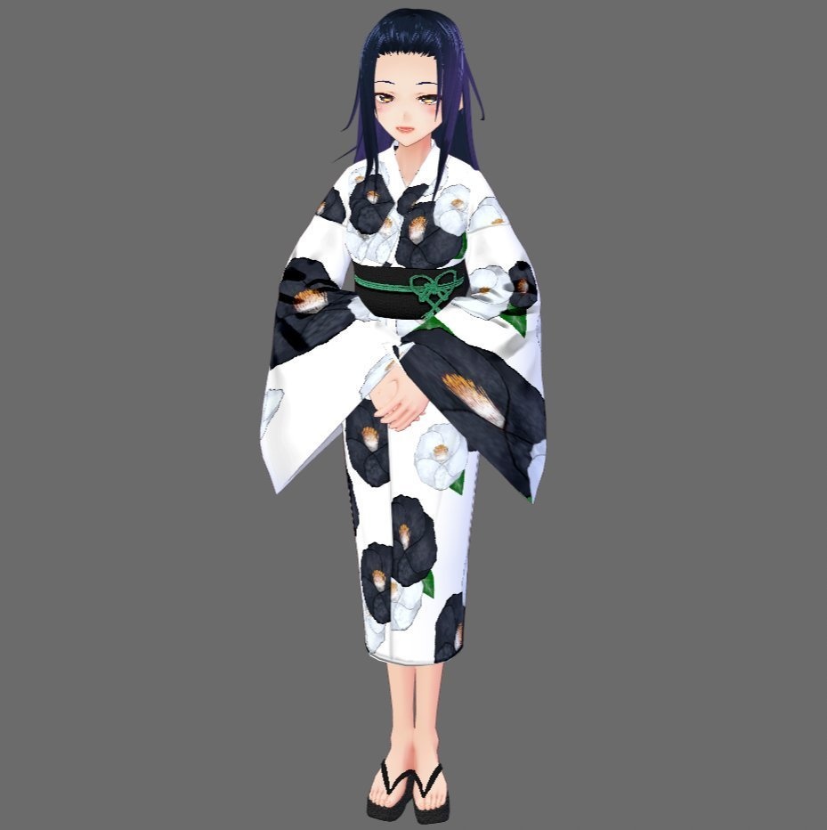 【Vroid】おてんば娘の浴衣セット(女性用/草履・下駄付)