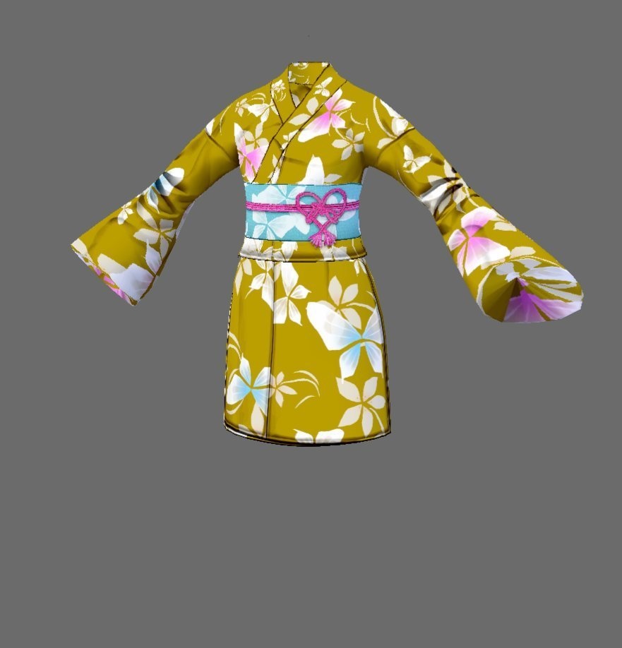 【Vroid】おてんば娘の浴衣セット(女性用/草履・下駄付)