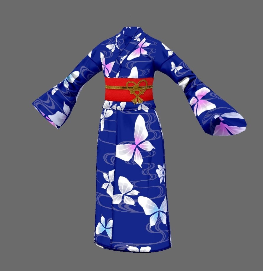 【Vroid】おてんば娘の浴衣セット(女性用/草履・下駄付)