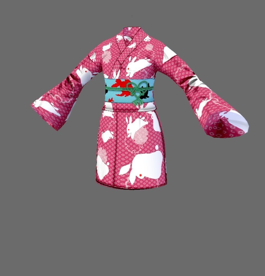 【Vroid】おてんば娘の浴衣セット(女性用/草履・下駄付)