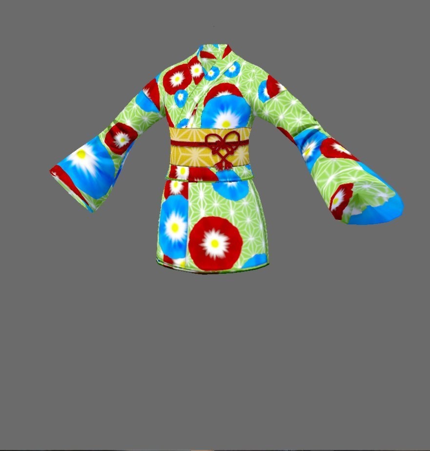 【Vroid】おてんば娘の浴衣セット(女性用/草履・下駄付)