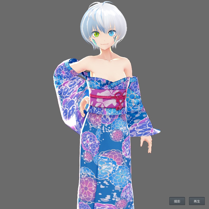 【Vroid】オフショル浴衣(女性・女装用/全5色)