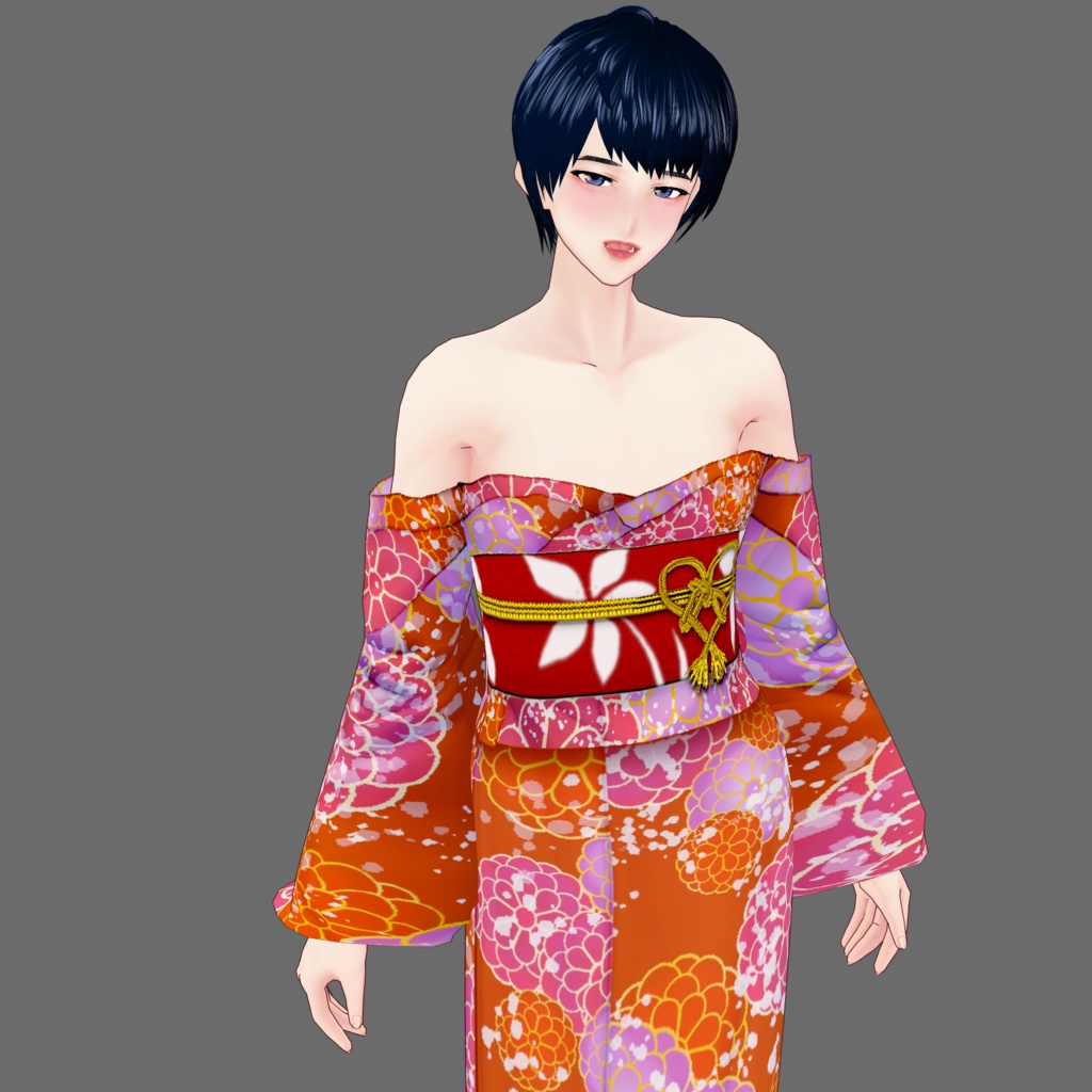 【Vroid】オフショル浴衣(女性・女装用/全5色)