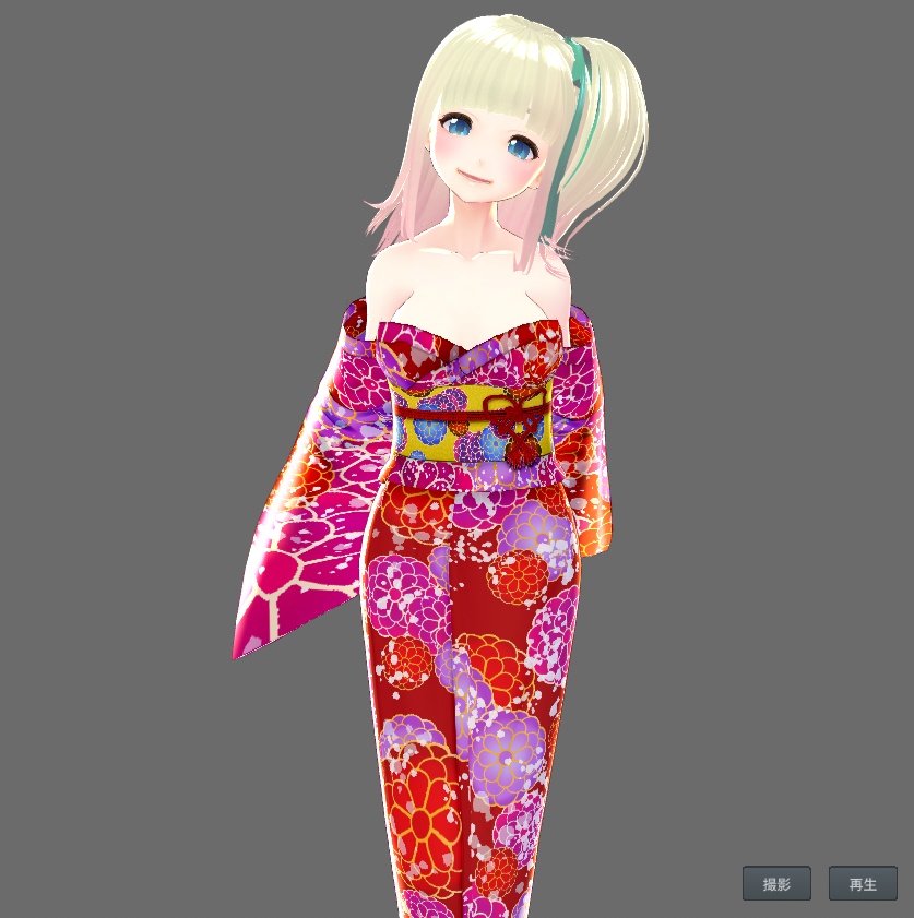 【Vroid】オフショル浴衣(女性・女装用/全5色)