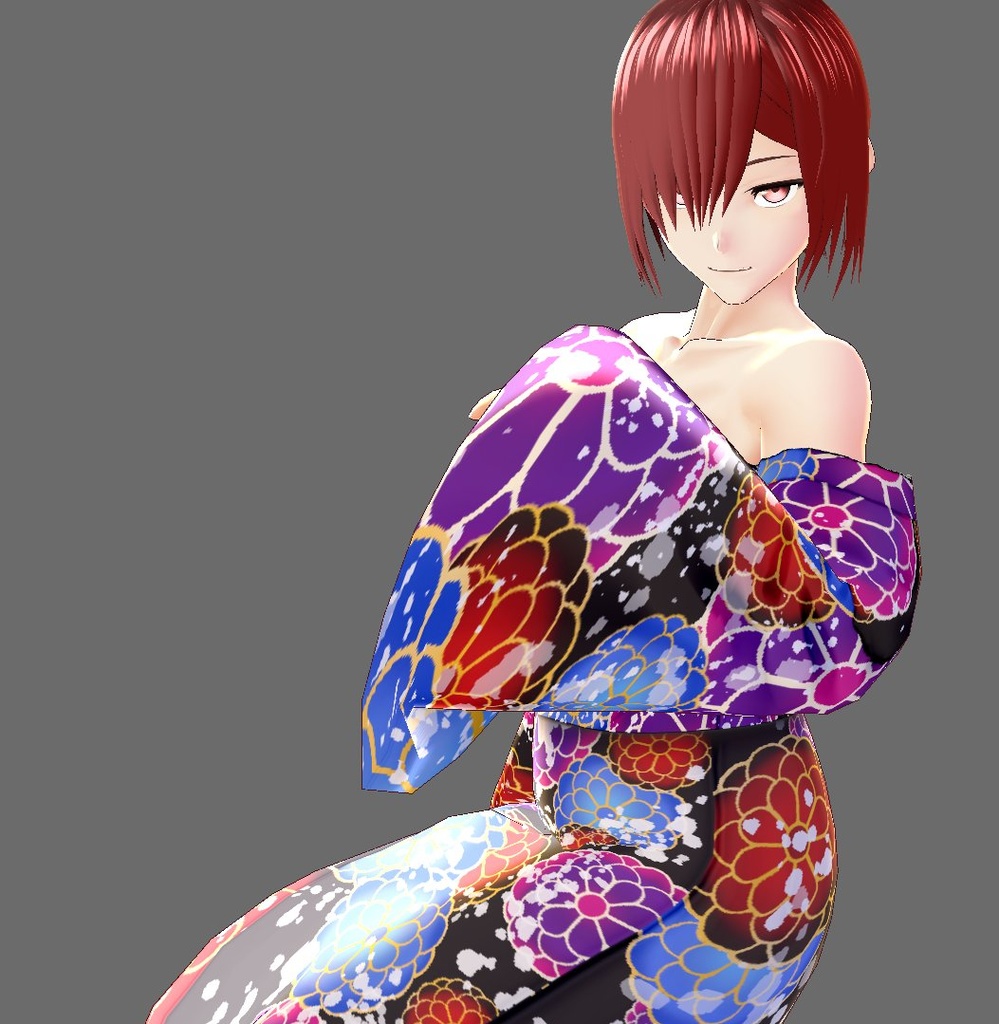 【Vroid】オフショル浴衣(女性・女装用/全5色)