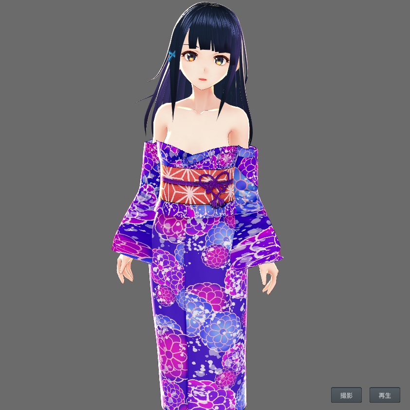 【Vroid】オフショル浴衣(女性・女装用/全5色)