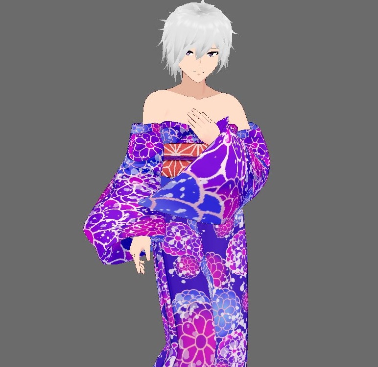 【Vroid】オフショル浴衣(女性・女装用/全5色)