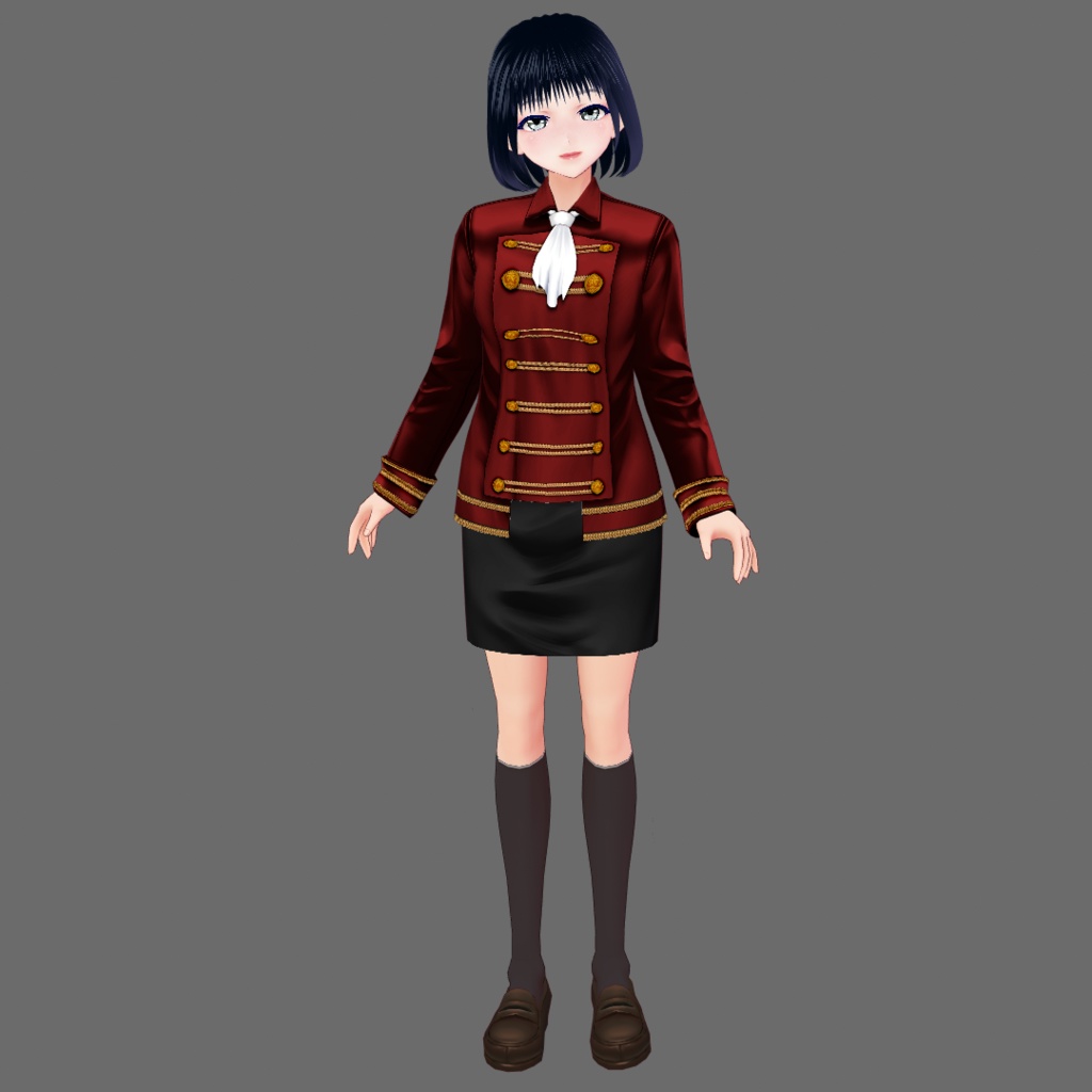 【Vroid】ナポレオンジャケット(男女兼用/全4色+ズボンorスカート付)