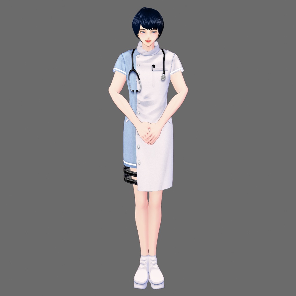 【Vroid】アシンメトリーナース服(男女兼用/全8色)