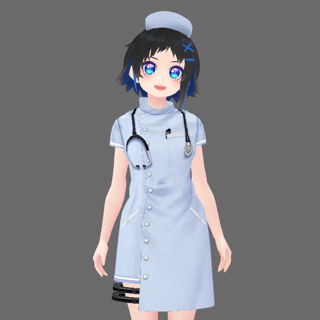 【Vroid】アシンメトリーナース服(男女兼用/全8色)