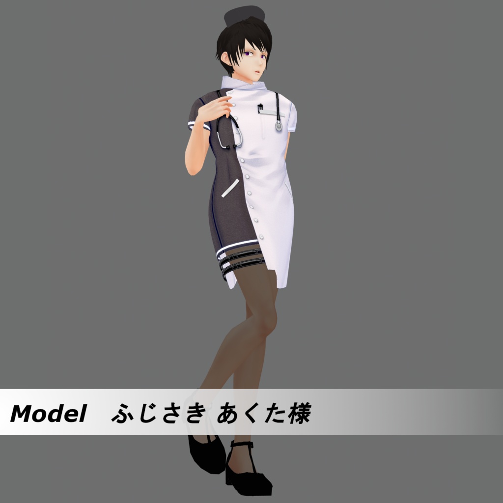 【Vroid】アシンメトリーナース服(男女兼用/全8色)