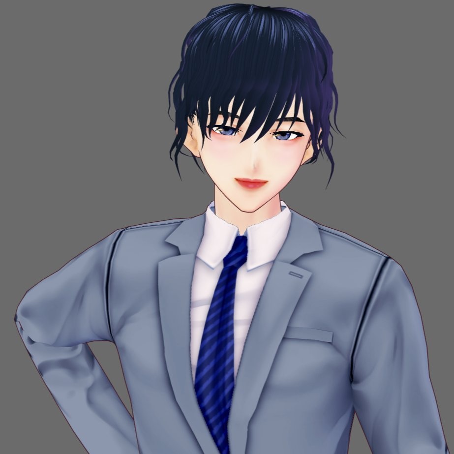 【Vroid】ウェーブヘア・ヘアプリセット(男性用前髪2パターン)