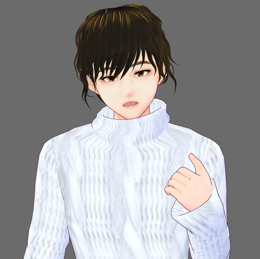 【Vroid】ウェーブヘア・ヘアプリセット(男性用前髪2パターン)