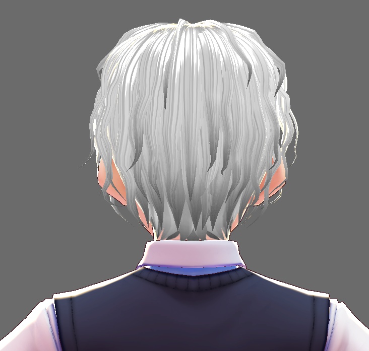 【Vroid】ウェーブヘア・ヘアプリセット(男性用前髪2パターン)