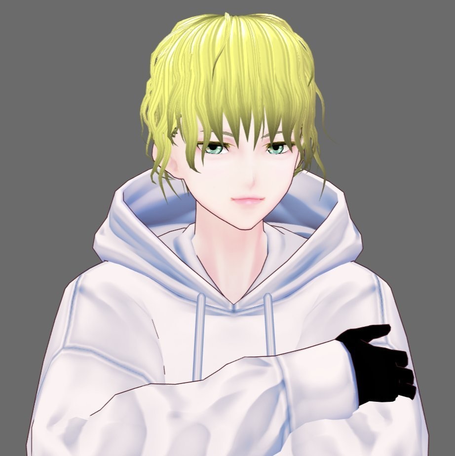 【Vroid】ウェーブヘア・ヘアプリセット(男性用前髪2パターン)