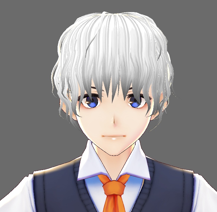 【Vroid】ウェーブヘア・ヘアプリセット(男性用前髪2パターン)