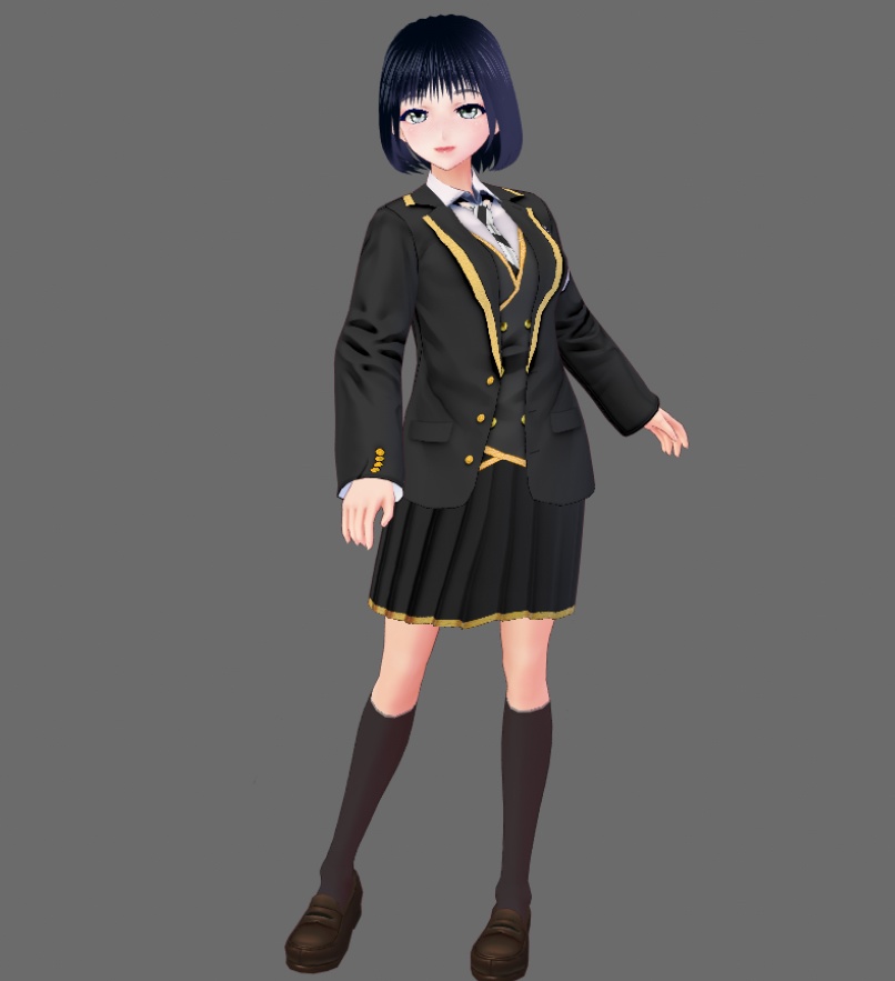 【Vroid】ライン入り制服セット(無料版/男女兼用)