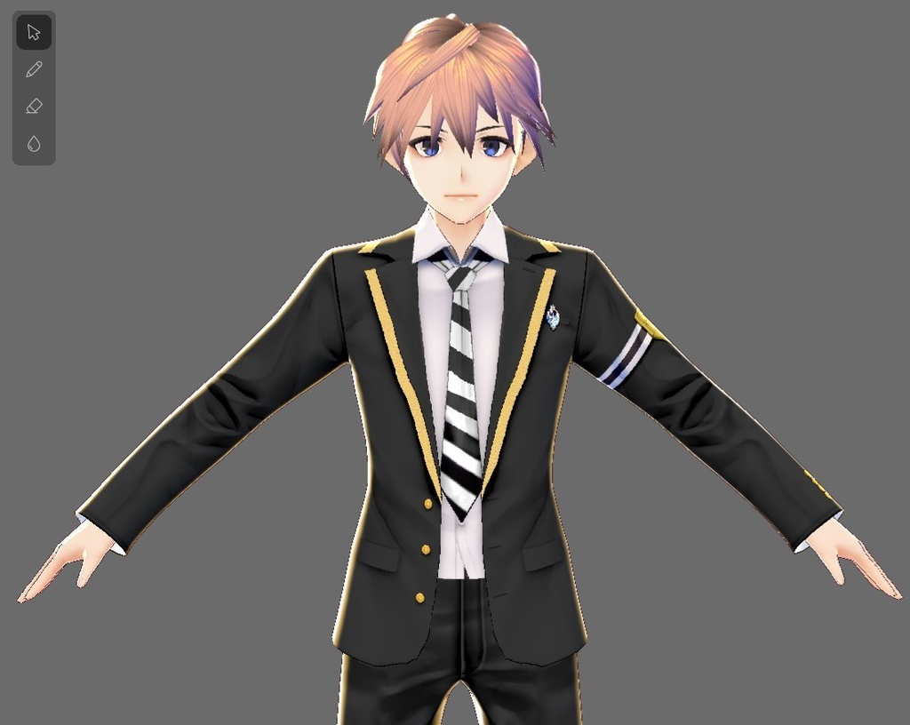 【Vroid】ライン入り制服セット(無料版/男女兼用)