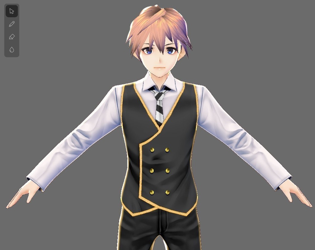 【Vroid】ライン入り制服セット(無料版/男女兼用)