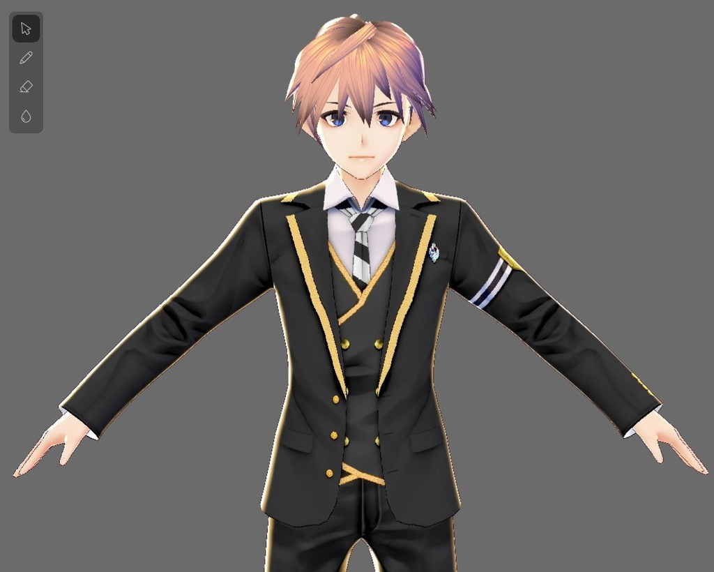 【Vroid】ライン入り制服セット(無料版/男女兼用)