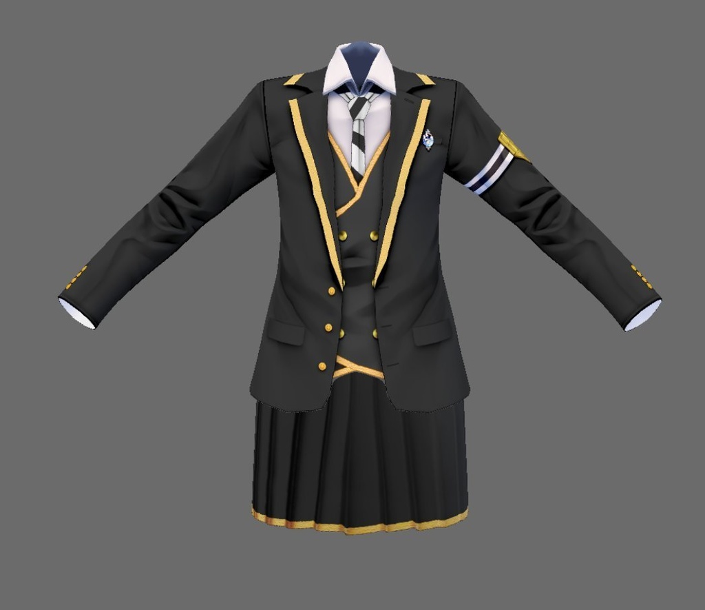 【Vroid】ライン入り制服セット(無料版/男女兼用)