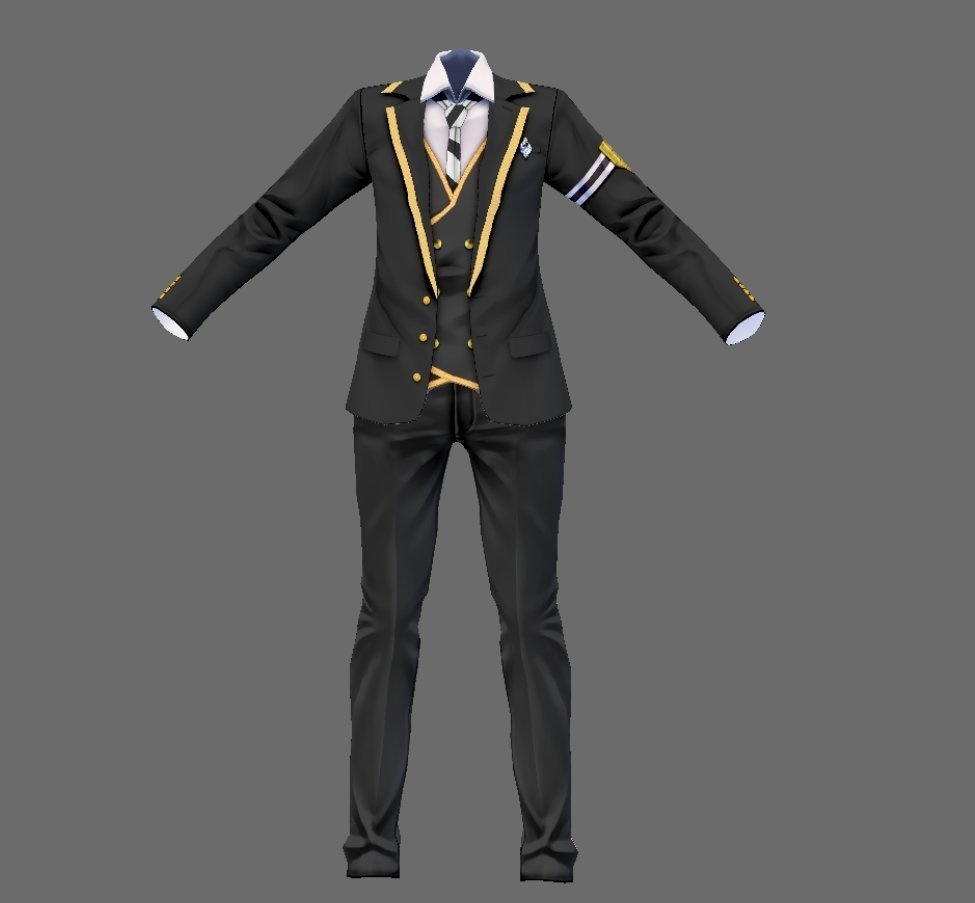 【Vroid】ライン入り制服セット(無料版/男女兼用)