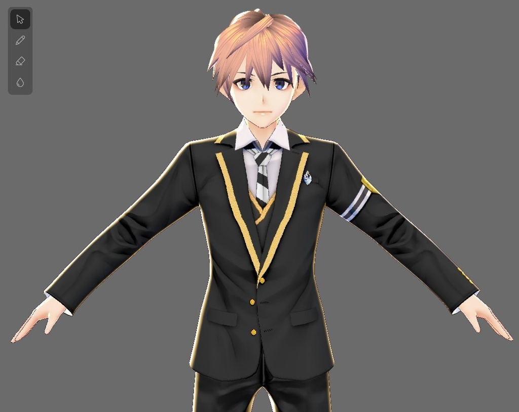 【Vroid】ライン入り制服セット(無料版/男女兼用)