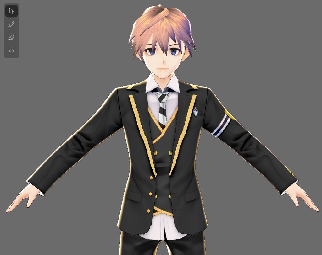 【Vroid】ライン入り制服セット(無料版/男女兼用)