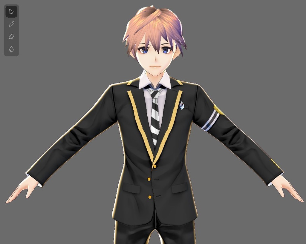 【Vroid】ライン入り制服セット(無料版/男女兼用)