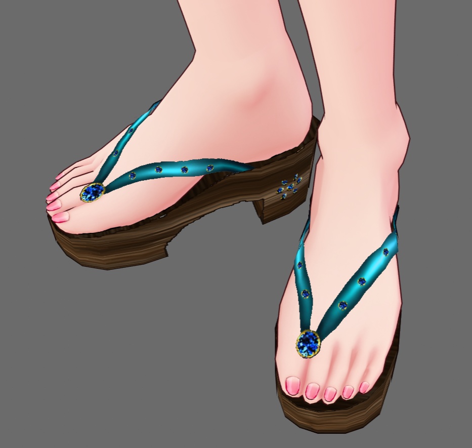 【Vroid】八月葉月・花火柄浴衣(女性・女装用/2色4パターン+下駄付)