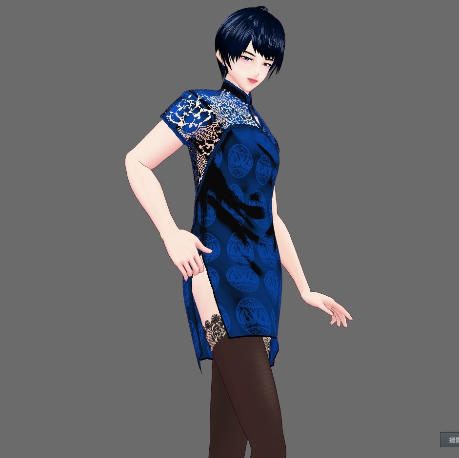 【Vroid】シンプル レースチャイナドレス(男女兼用/全6色)