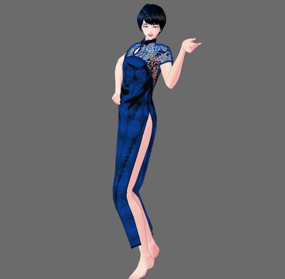 【Vroid】シンプル レースチャイナドレス(男女兼用/全6色)