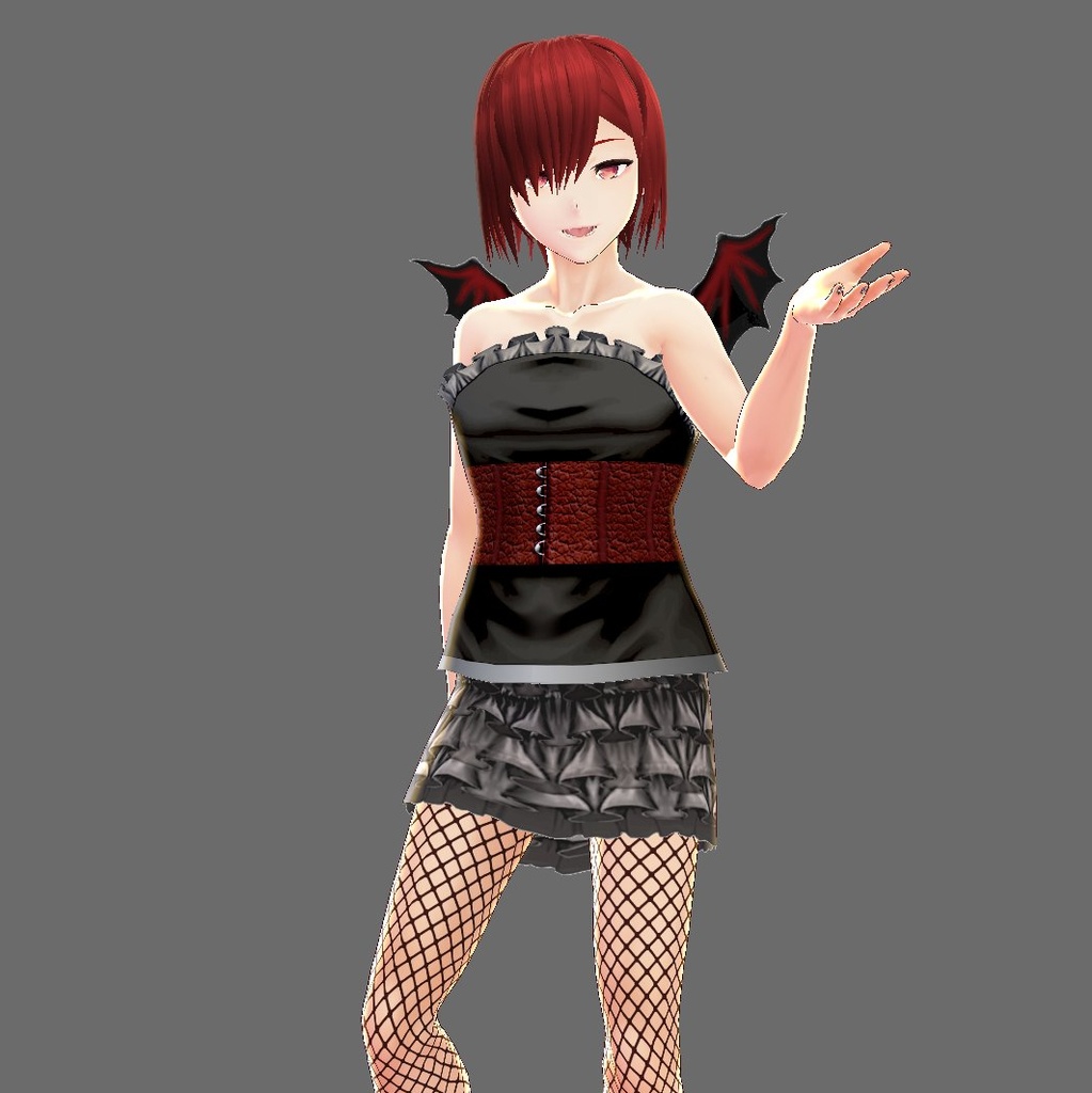 【Vroid】翼付きハロウィンツーピースドレス(男女兼用/全5色)