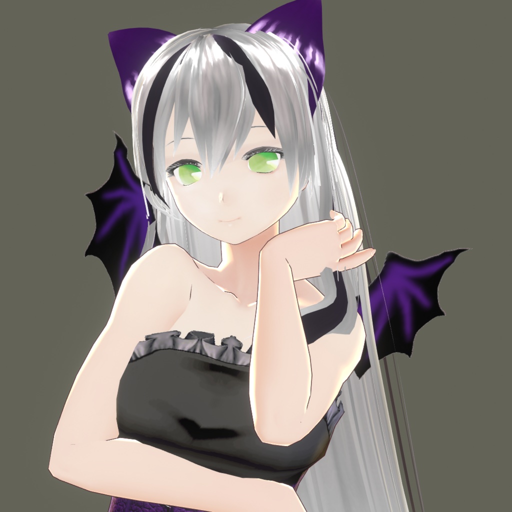 【Vroid】翼付きハロウィンツーピースドレス(男女兼用/全5色)