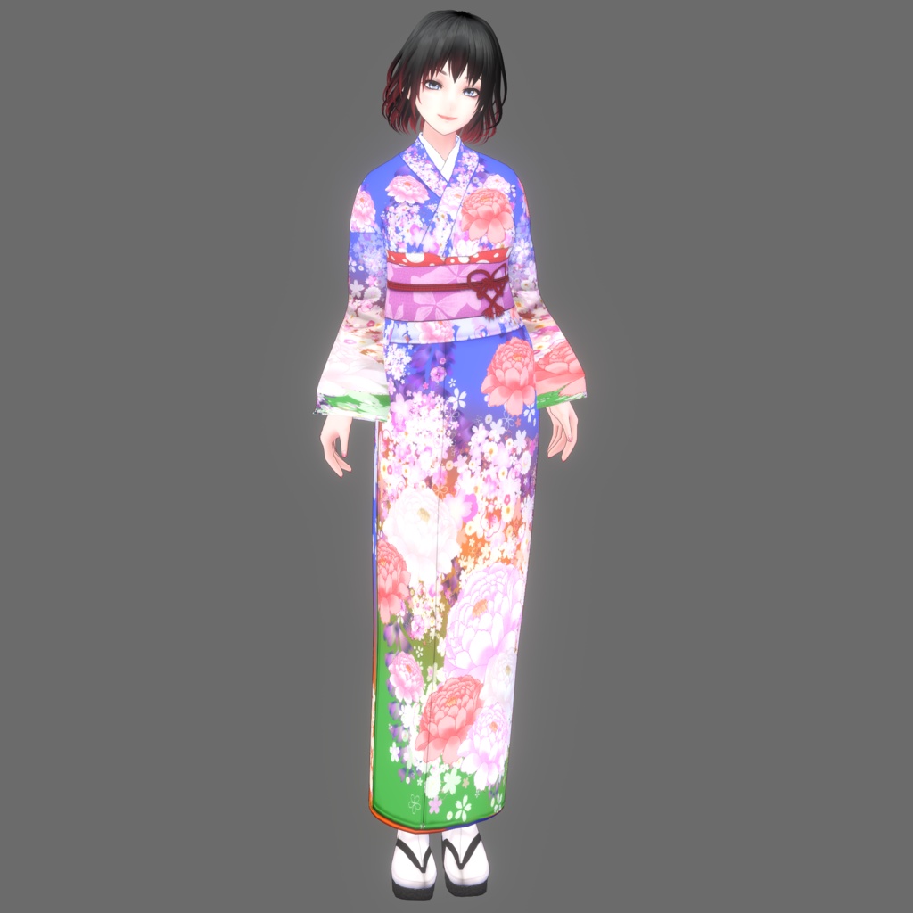 【Vroid】選んで作る貴方だけの華やか着物(追加パーツ&コーデ済み着物)【女性/女装用】