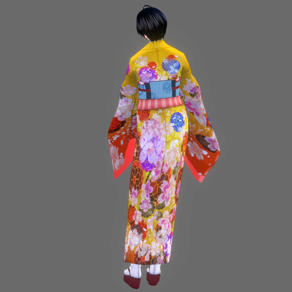 【Vroid】選んで作る貴方だけの華やか着物(追加パーツ&コーデ済み着物)【女性/女装用】