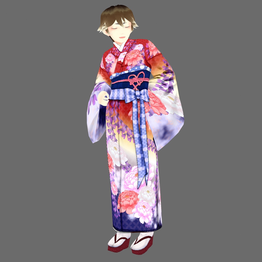 【Vroid】選んで作る貴方だけの華やか着物(追加パーツ&コーデ済み着物)【女性/女装用】
