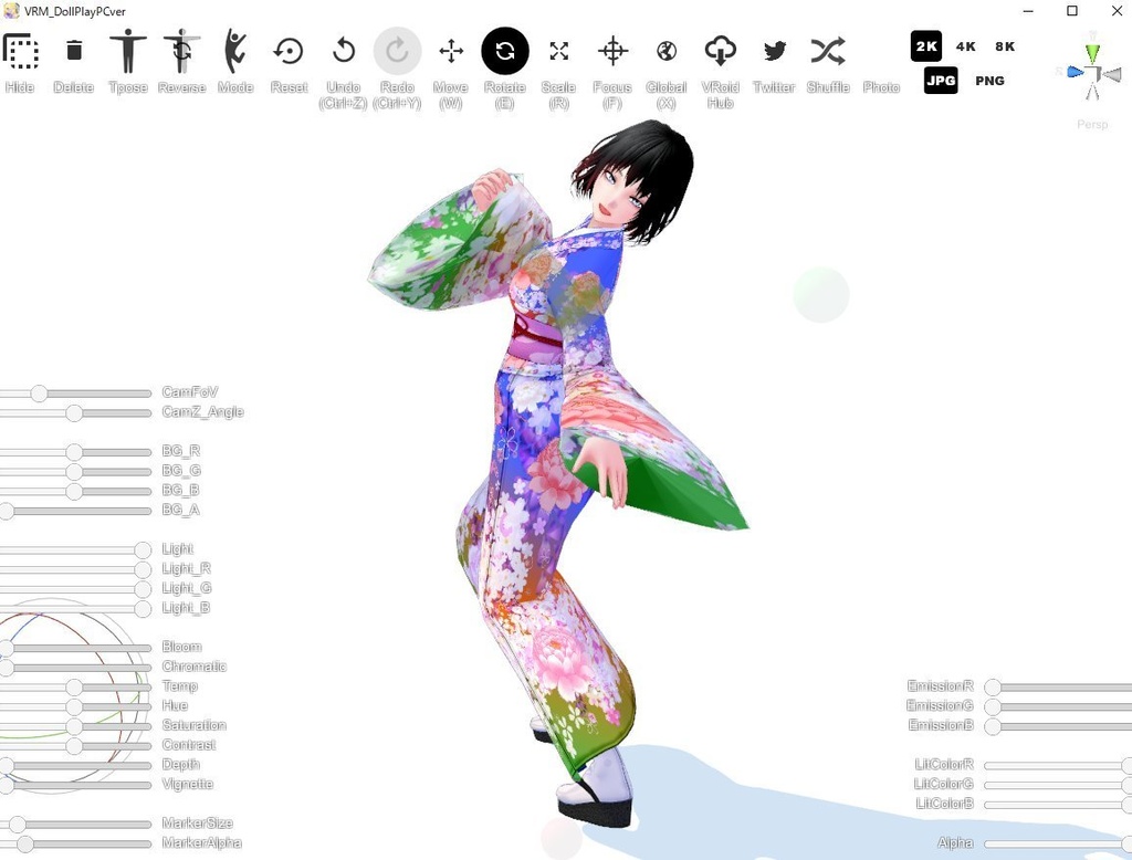 VRMお人形遊び用ポーズ集(その3/着物専用ポーズ集)