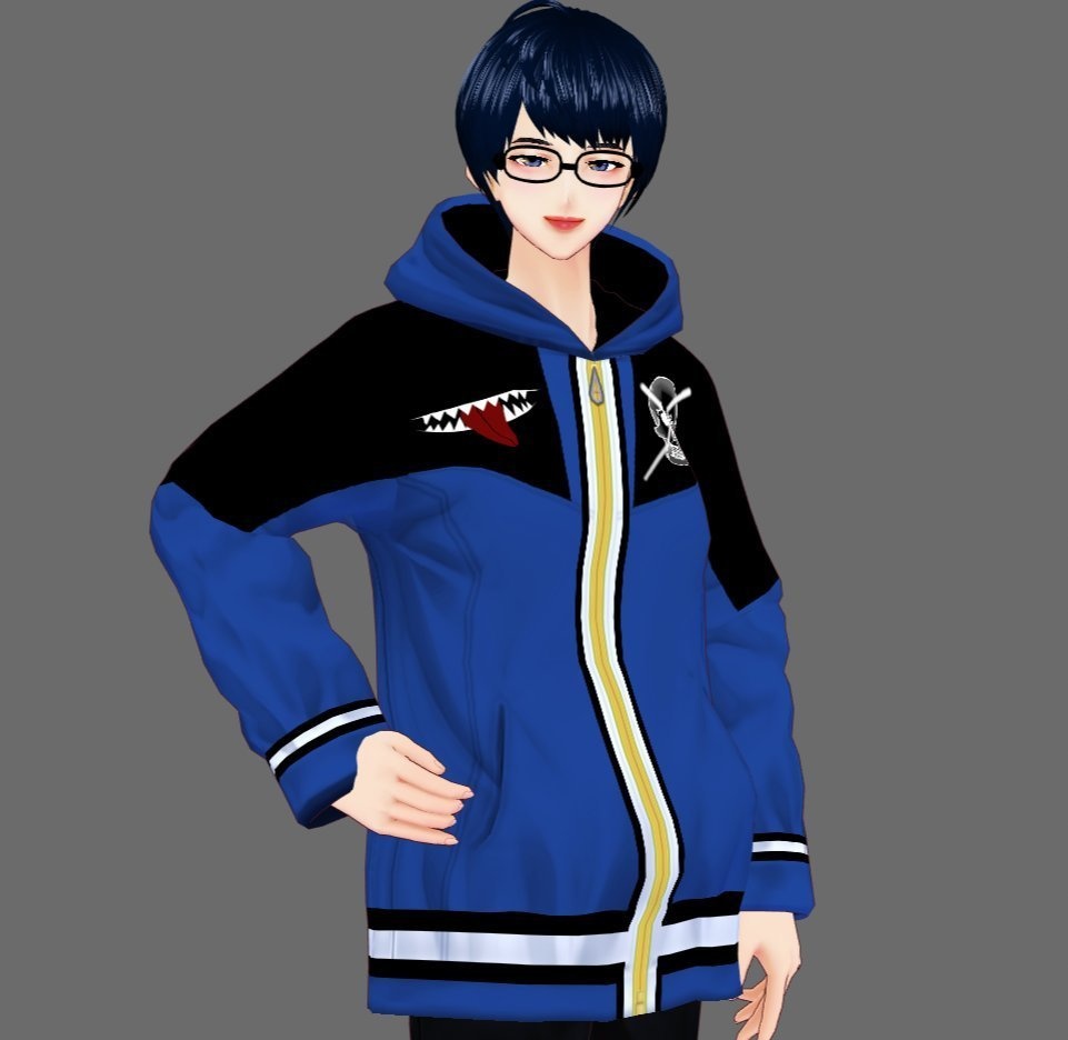 【Vroid】ファッション治安悪パーカー(無料版あり/男女兼用/4パターン6色・24着)