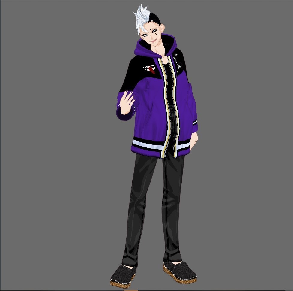 【Vroid】ファッション治安悪パーカー(無料版あり/男女兼用/4パターン6色・24着)