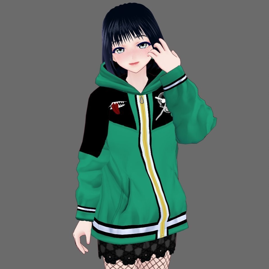 【Vroid】ファッション治安悪パーカー(無料版あり/男女兼用/4パターン6色・24着)