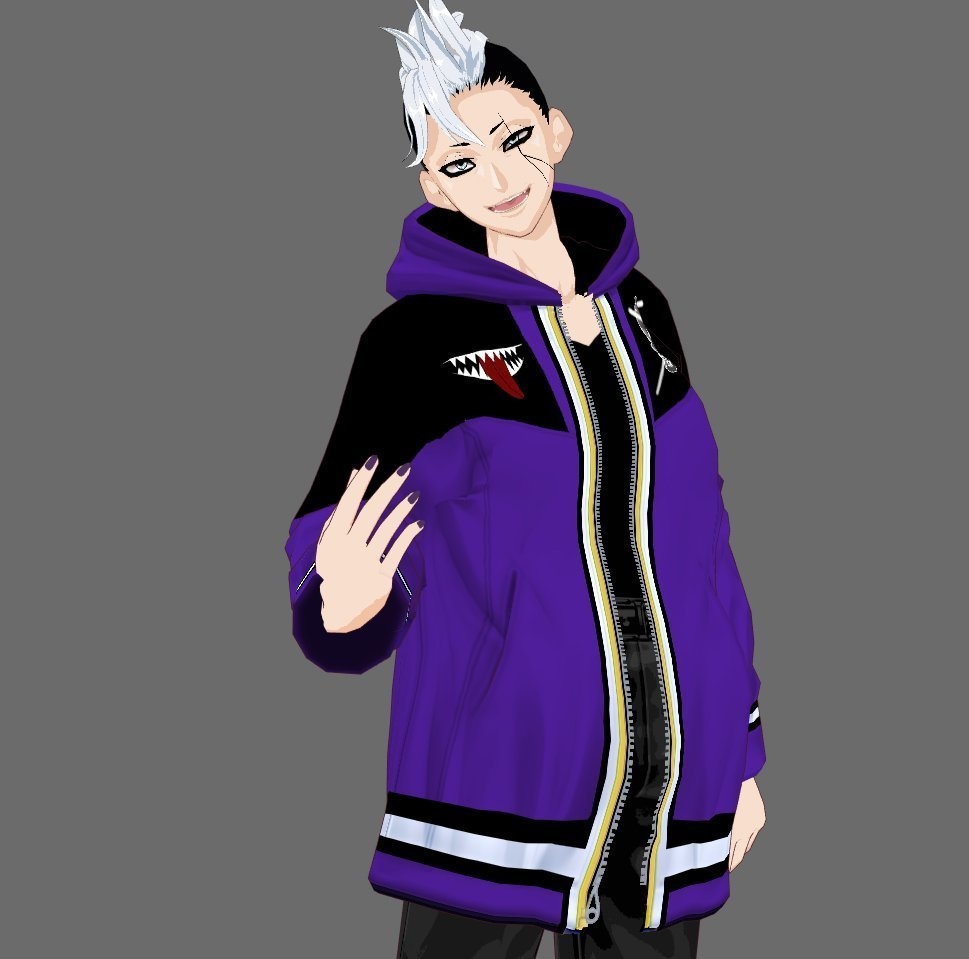 【Vroid】ファッション治安悪パーカー(無料版あり/男女兼用/4パターン6色・24着)