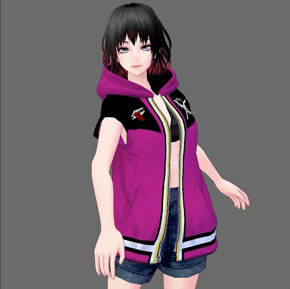 【Vroid】ファッション治安悪パーカー(無料版あり/男女兼用/4パターン6色・24着)