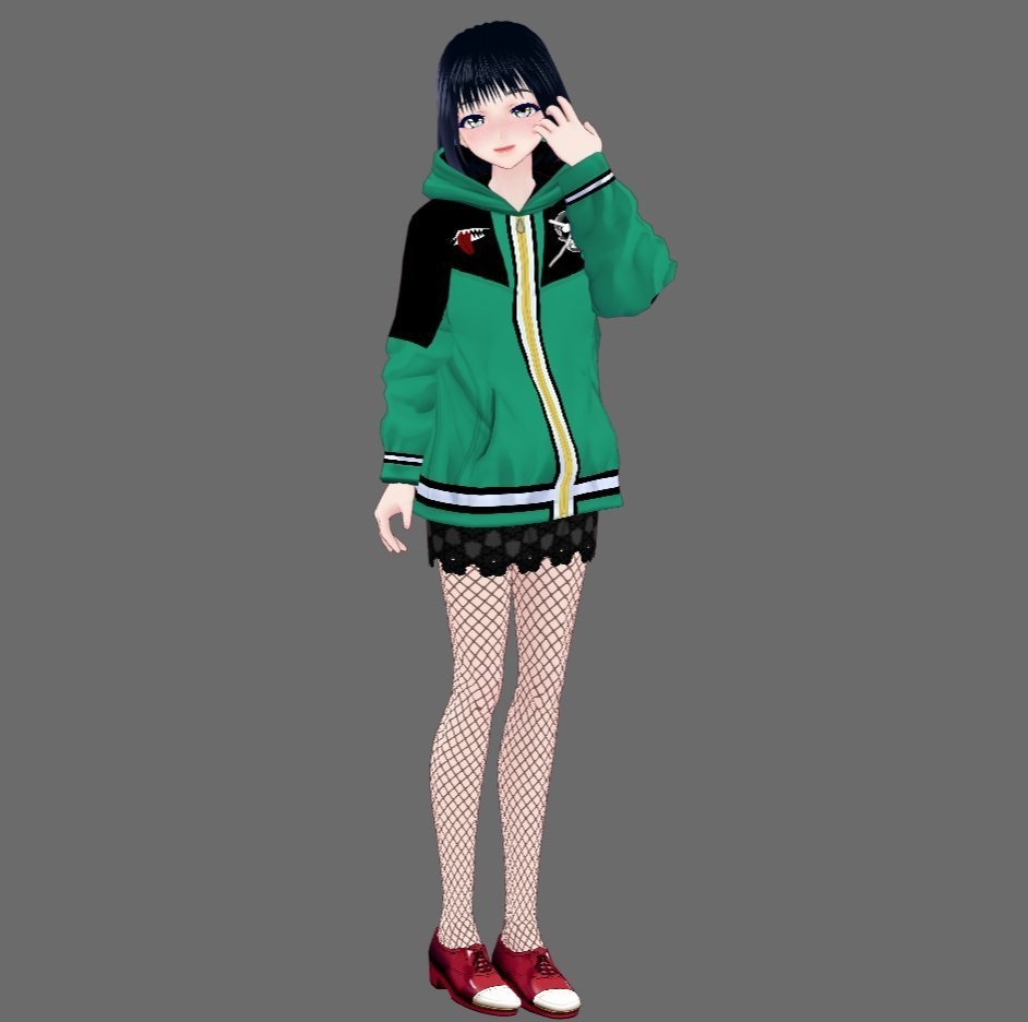 【Vroid】ファッション治安悪パーカー(無料版あり/男女兼用/4パターン6色・24着)