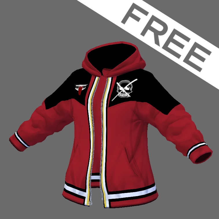 【Vroid】ファッション治安悪パーカー(無料版あり/男女兼用/4パターン6色・24着)