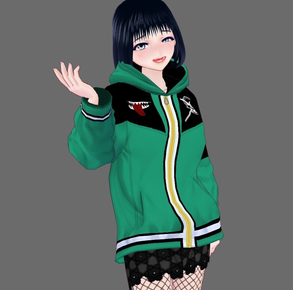 【Vroid】ファッション治安悪パーカー(無料版あり/男女兼用/4パターン6色・24着)