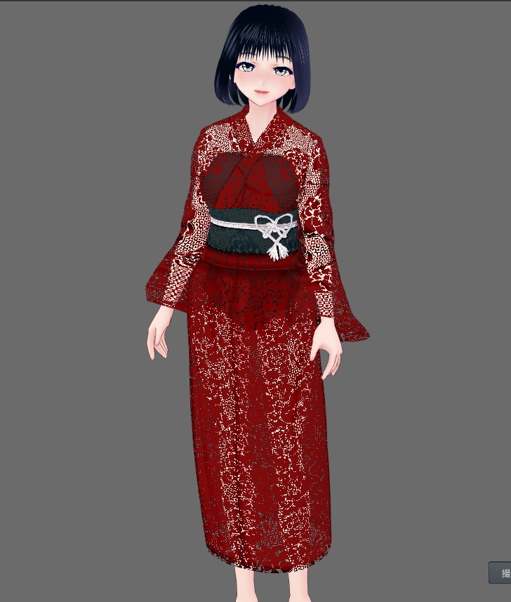 【Vroid】レース浴衣(無料版あり/女性・女装用/9着入り)