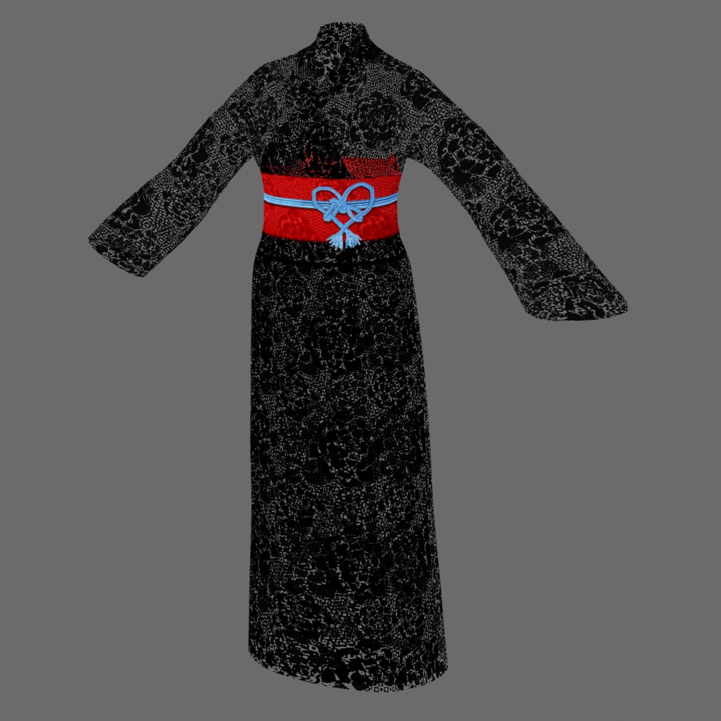 【Vroid】レース浴衣(無料版あり/女性・女装用/9着入り)