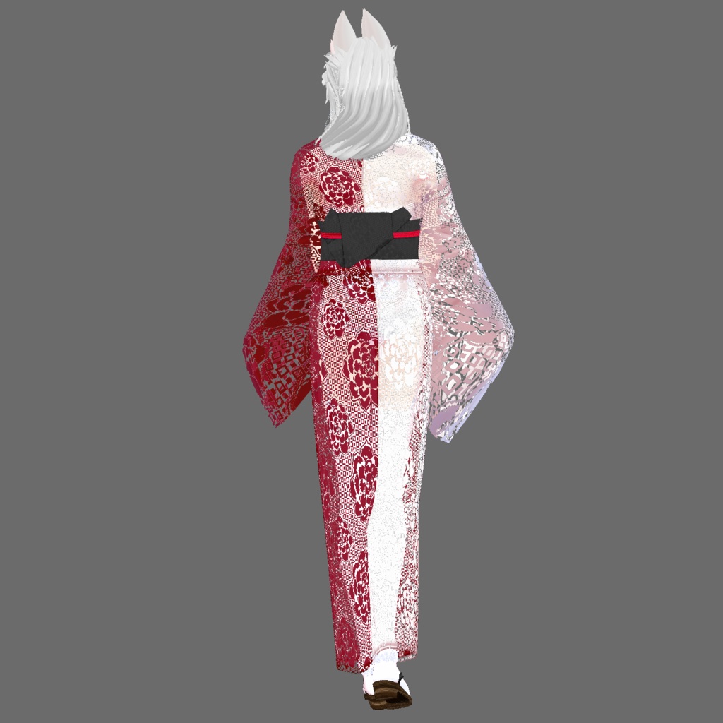 【Vroid】レース浴衣(無料版あり/女性・女装用/9着入り)