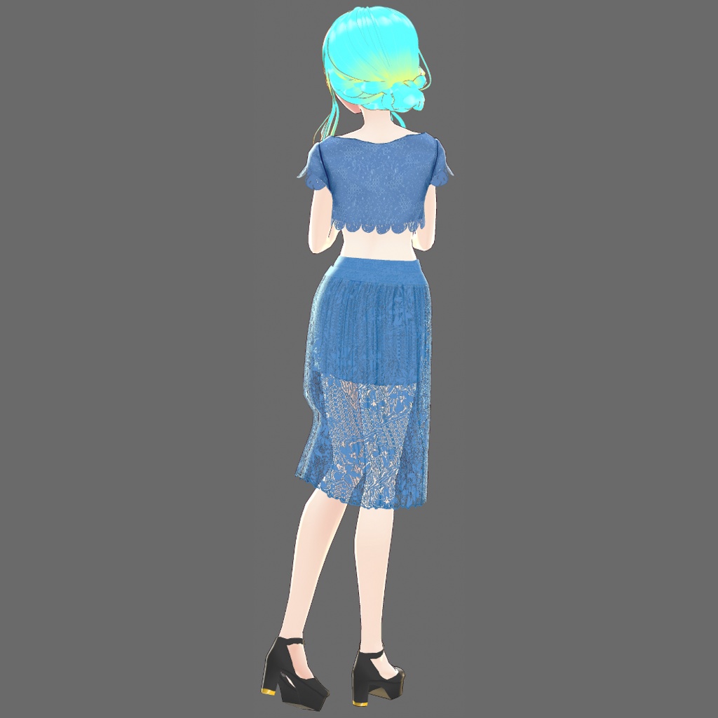 【Vroid】レースセパレートドレス(7色入り)